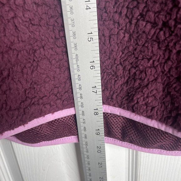 Champion Faux Sherpa Cropped 1/4 Zip Sweater Women M Purple Pullover Shirt - Picture 6 of 6